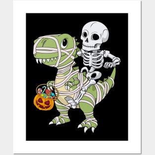 Halloween Shirts for Boys Men Dinosaur T rex Mummy Pumpkin Posters and Art